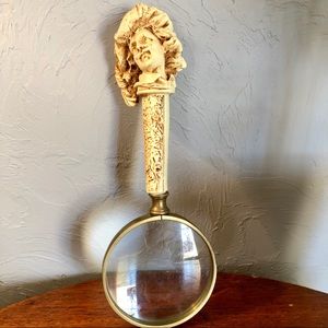 Vintage Carved Magnifying Glass!